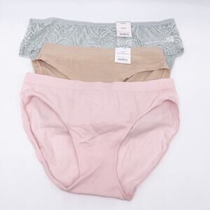 Auden Women's Lace Cotton Blend Hipster Bikini Underwear Set of 3 Size S (4-6)